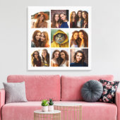 Instagramフォトコラージュと9枚の写真 キャンバスプリント (インサイチュ (リビング))