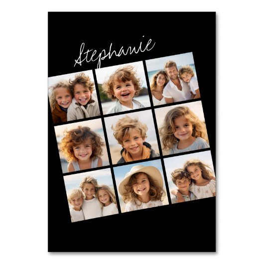 Instagramフォトコラージュと9枚の写真 テーブルナンバー (正面)