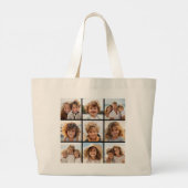 Instagramフォトコラージュと9枚の写真 ラージトートバッグ (裏面)