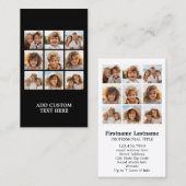 Instagramフォトコラージュと9枚の写真 名刺 (正面/裏面)