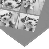 Instagramフォトコラージュカスタムモノグラム炭 ショートテーブルランナー (コーナー)