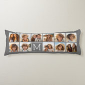 Instagramフォトコラージュカスタムモノグラム炭 ボディピロー (正面)