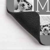 Instagramフォトコラージュカスタムモノグラム炭 マウスパッド (コーナー)