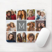 Instagramフォトコラージュカスタムモノグラム炭 マウスパッド (マウス)