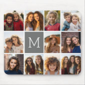 Instagramフォトコラージュカスタムモノグラム炭 マウスパッド (正面)