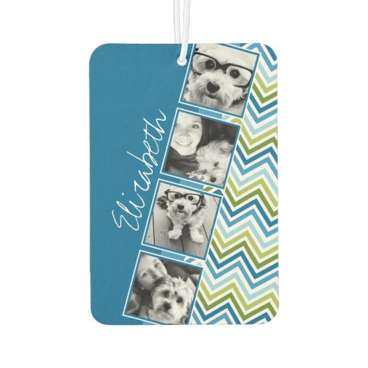 Instagramフォトコラージュシェフカラフルロン カーエアーフレッシュナー (裏面)