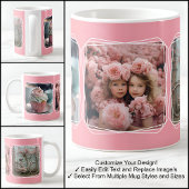 InstagramフォトコラージュモダンテンプレートピンクC51 コーヒーマグカップ