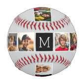 Instagramフォトコラージュモノグラム - グレーとブラック 野球ボール (正面)