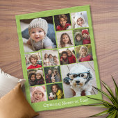 Instagramフォトコラージュ最大14枚の写真ピスタチオ フリースブランケット