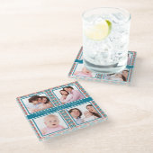 Instagramフォトコラージュ装飾模様 ガラスコースター (アングル)