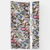 Instagramフォトコラージュ12枚の写真は色を変更できる 横断幕 (縦)