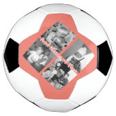 Instagramフォトコラージュ4写真 – サンゴ サッカーボール (回転)