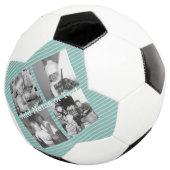 Instagramフォトコラージュ4写真 – 青ストライプ色の サッカーボール (3/4)