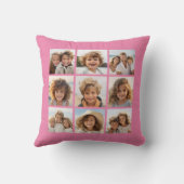 Instagramフォトコラージュ9枚パステルピンク クッション (裏面)