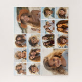 Instagramフォトコラージュ – 最大14枚の写真ホワイト ジグソーパズル (縦)