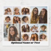 Instagramフォトコラージュ – 最大14枚の写真ホワイト ビールラベル (シングルラベル)