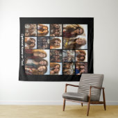 Instagramフォトコラージュ – 最大14枚の写真黒 タペストリー (インサイチュ(横))