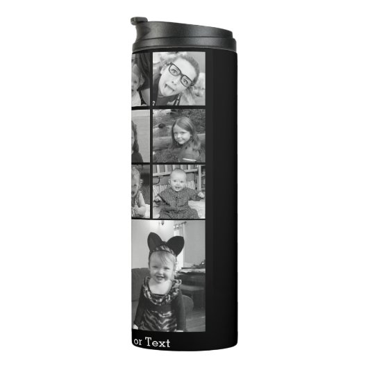 Instagramフォトコラージュ – 最大14枚の写真黒 タンブラー (回転右)