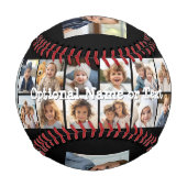 Instagramフォトコラージュ – 最大14枚の写真黒 野球ボール (裏面)