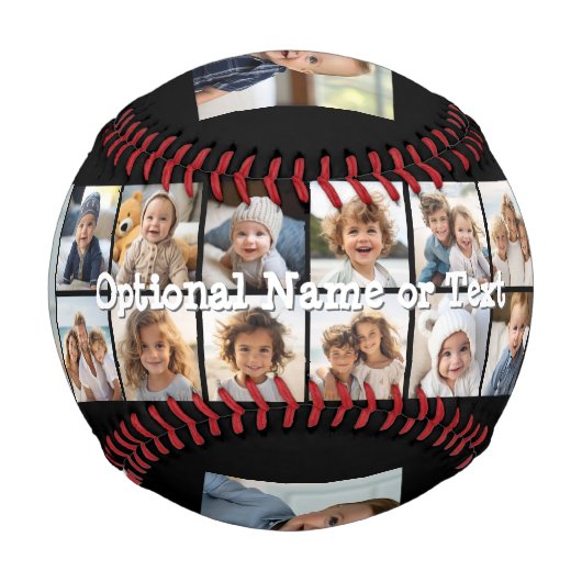 Instagramフォトコラージュ – 最大14枚の写真黒 野球ボール (正面)