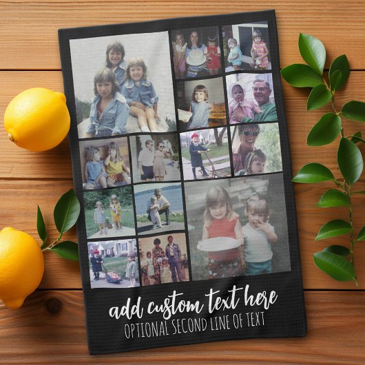 Instagramフォトコラージュ – 14枚 – スクリプト文字 キッチンタオル