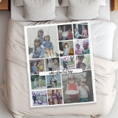 Instagramフォトコラージュ – 14枚 – スクリプト文字 フリースブランケット