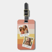 Instagramフォトコラージョカラフルラルストライプズ ラゲッジタグ (正面縦)