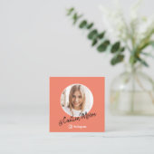 InstagramフォトスクリプモダントCoralソーシャルメディア コーリングカード (スタンド正面)