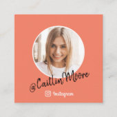 InstagramフォトスクリプモダントCoralソーシャルメディア コーリングカード (正面)