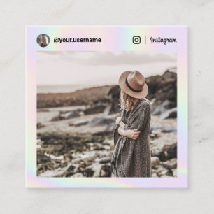 Instagramフォトソーシャルメディアのホログラフィックレインボー コーリングカード