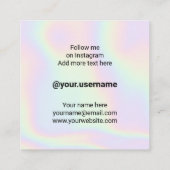 Instagramフォトソーシャルメディアのホログラフィックレインボー コーリングカード (裏面)