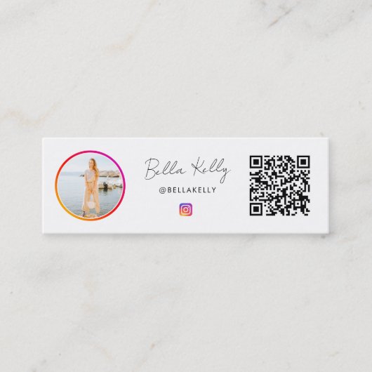 InstagramフォトソーシャルメディアフォロワーQRコード スキニー名刺 (正面)