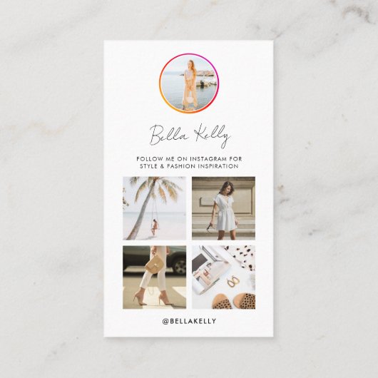 InstagramフォトソーシャルメディアフォロワーQRコード 名刺 (裏面)