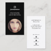 Instagramフォトソーシャルメディアマーケティングブラック 名刺 (正面/裏面)