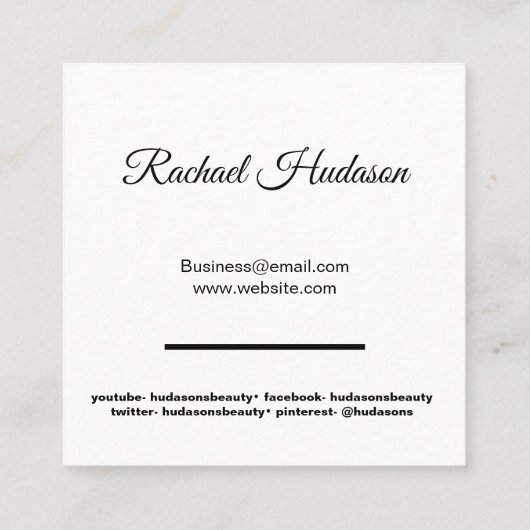 Instagramフォトソーシャルメディアモダン水彩画 スクエア名刺 (裏面)