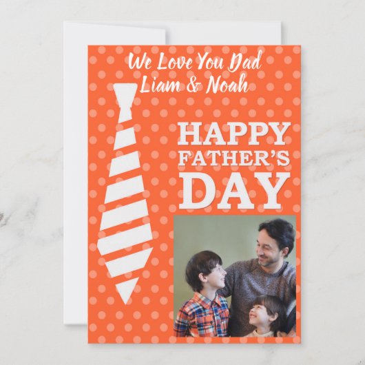 Instagramフォトタイオレンジドットファーザデイカード 招待状 (正面)
