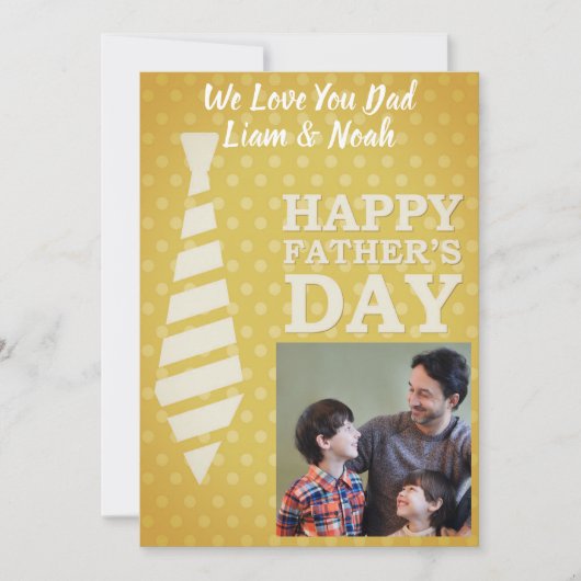 Instagramフォトタイゴールデンドットファーザデイカード 招待状 (正面)