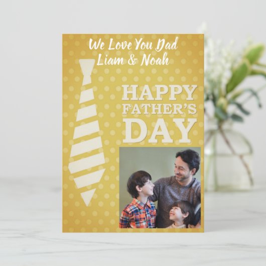 Instagramフォトタイゴールデンドットファーザデイカード 招待状 (スタンド正面)