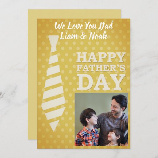 Instagramフォトタイゴールデンドットファーザデイカード 招待状 (正面/裏面)