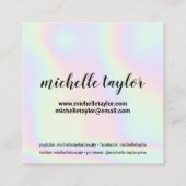 Instagramフォトトレンディーホログラフィックパステルレインボー コーリングカード (裏面)