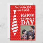 Instagramフォトネクタイ赤いドットファーザーデイカード 招待状 (正面)