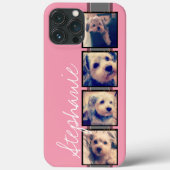 Instagramフォトフィルムストリップ – 4枚の写真ピンクグレー Case-Mate iPhoneケース (裏面)