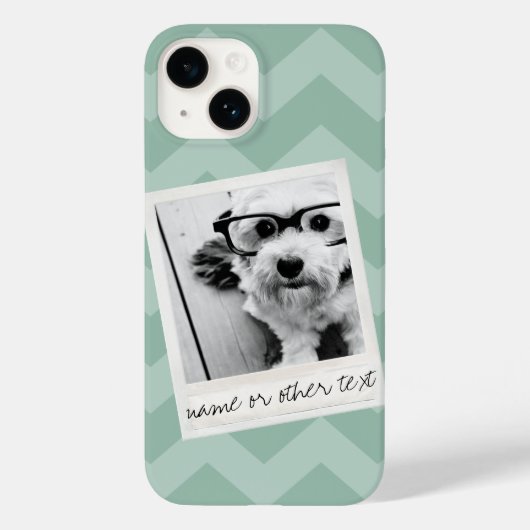 Instagramフォトレトロフレームカスタム文字ミントグリーン Case-Mate iPhoneケース (裏面)