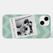 Instagramフォトレトロフレームカスタム文字ミントグリーン Case-Mate iPhoneケース (裏面 (横))