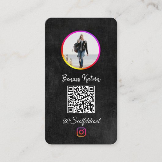 Instagramフォローしてくださいフォト ビジネスカード (正面)