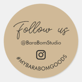 Instagramフォローはこちら パッケージステッカー ラウンドシール