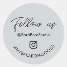 Instagramフォロー グレー パッケージ ステッカー