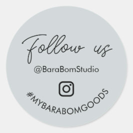 Instagramフォロー グレー パッケージ ステッカー