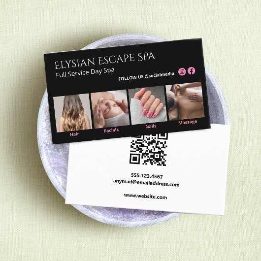 InstagramブラックフォトソーシャルメディアQRコード 名刺