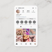 InstagramプロファイルネイルアーティストフォトグリッドQRコード 名刺 (正面)